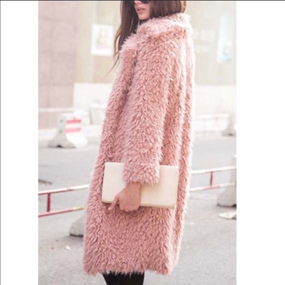 💕🎉HP🎉🌸Vegan Fur Knee Length Coat💕 - Picture 3 of 7